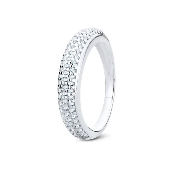 Anel Prata Meia Aliança