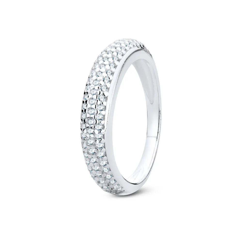 Anel Prata Meia Aliança