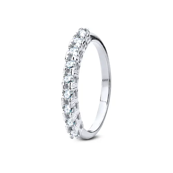 Anel Prata Meia Aliança