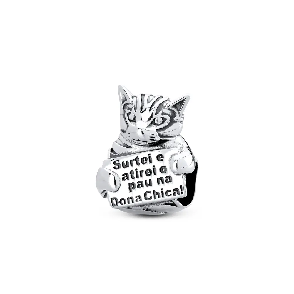 Berloque Prata Art Colection Gato Da Dona Chica
