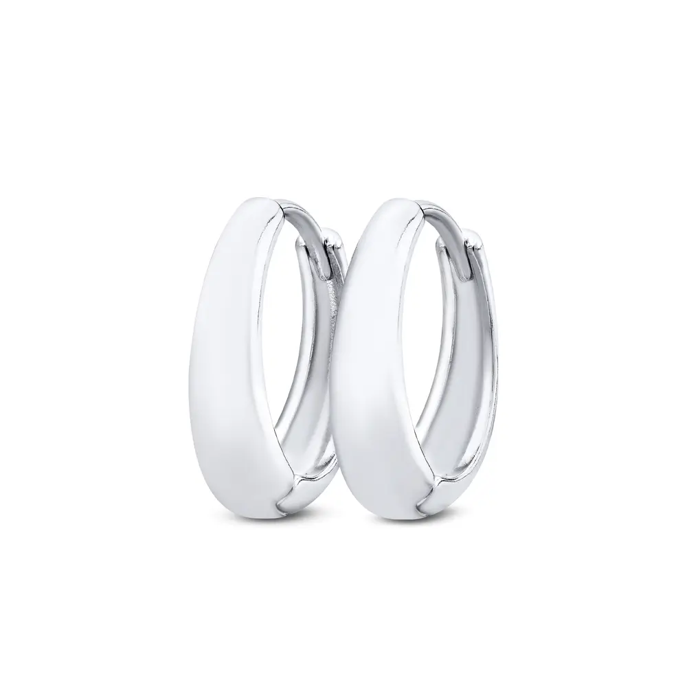 Brinco Prata Leve Argola Lisa Média