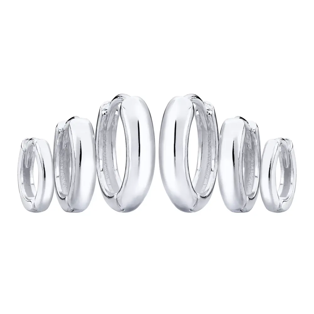 Brinco Prata Leve Trio Argola Lisa