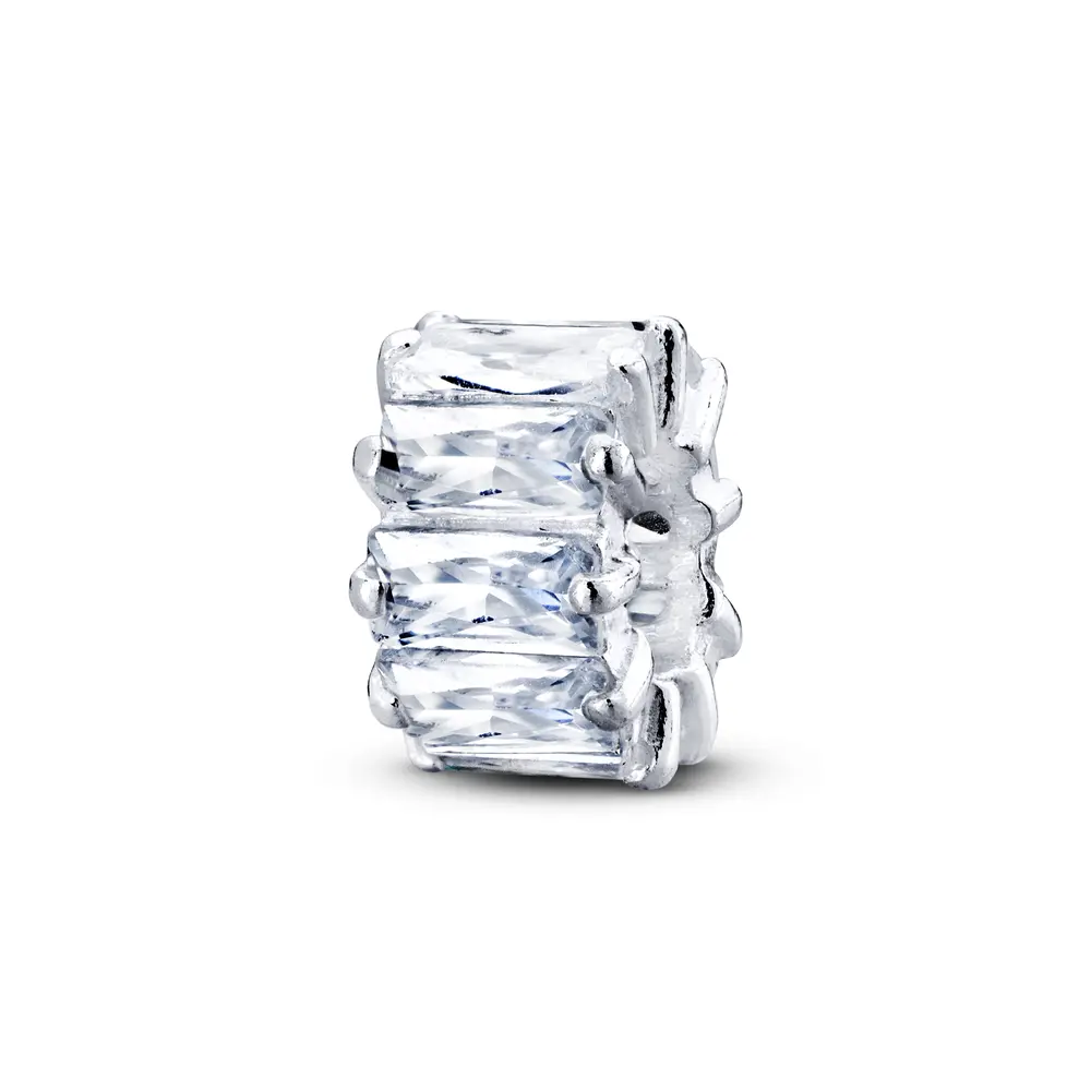 Berloque Prata Art Colection Separador Com Zircônias Quadrada
