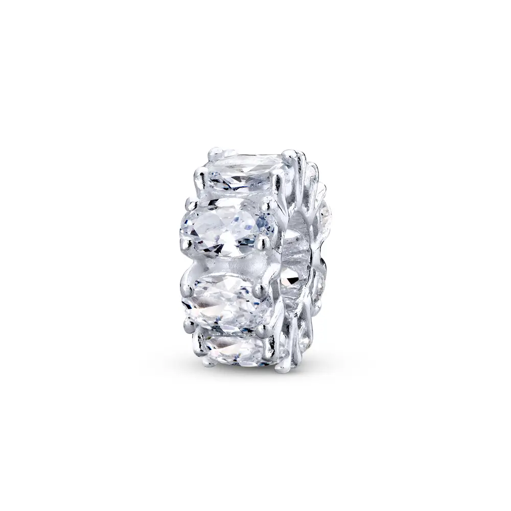 Berloque Prata Art Colection Separador Com Zircônias Oval