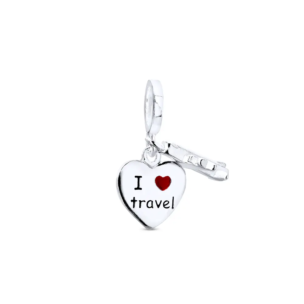 Berloque Prata Art Collection I Love Travel