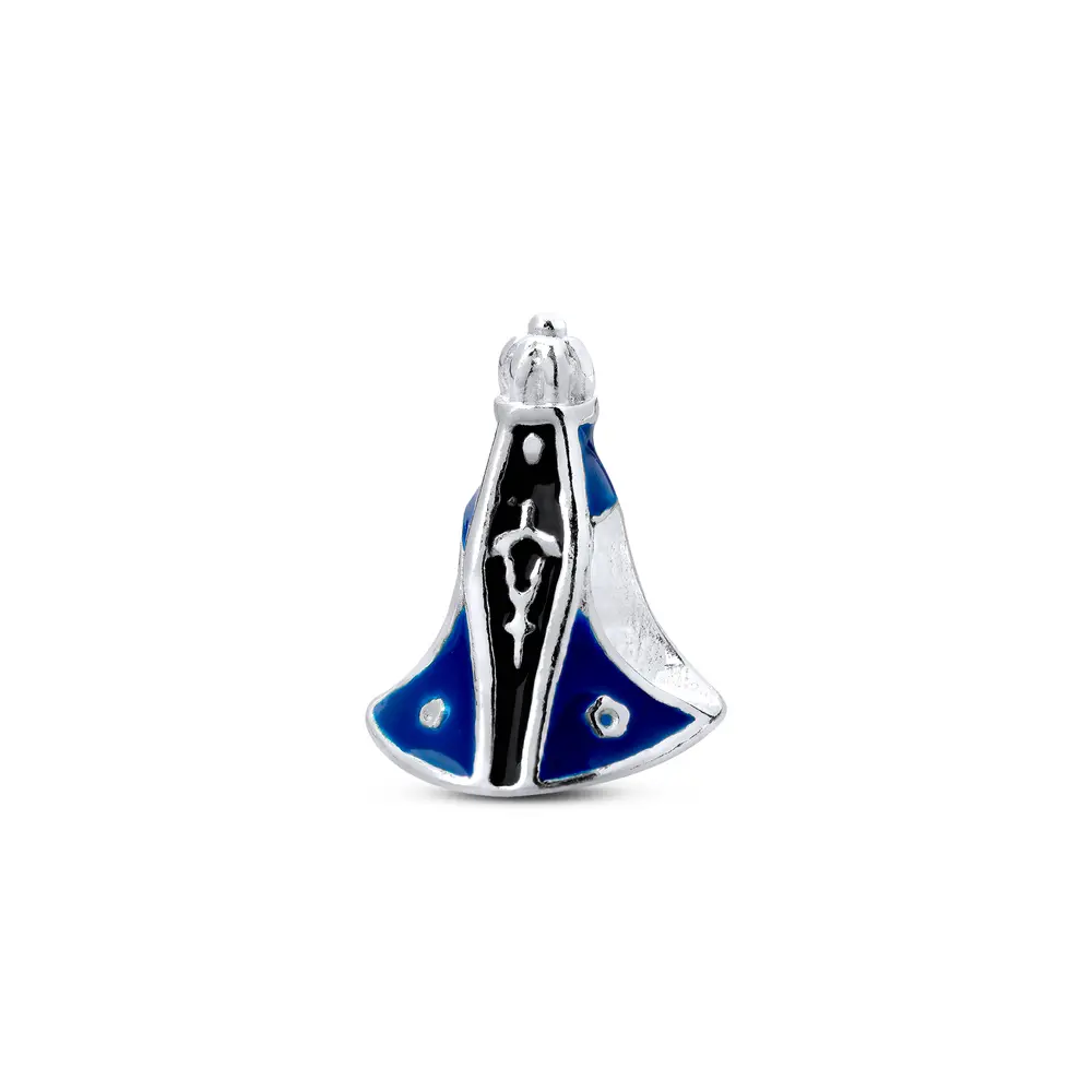 Berloque Prata Art Collection Nossa Senhora Manto Azul