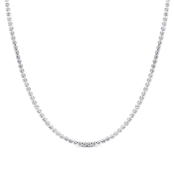 Choker Prata Leve Riviera Pedras Brancas