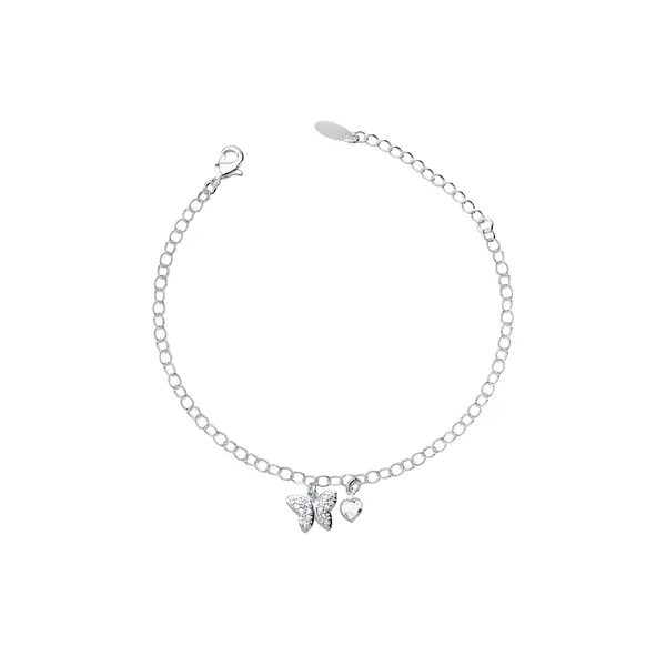 Pulseira Prata Leve Borboleta