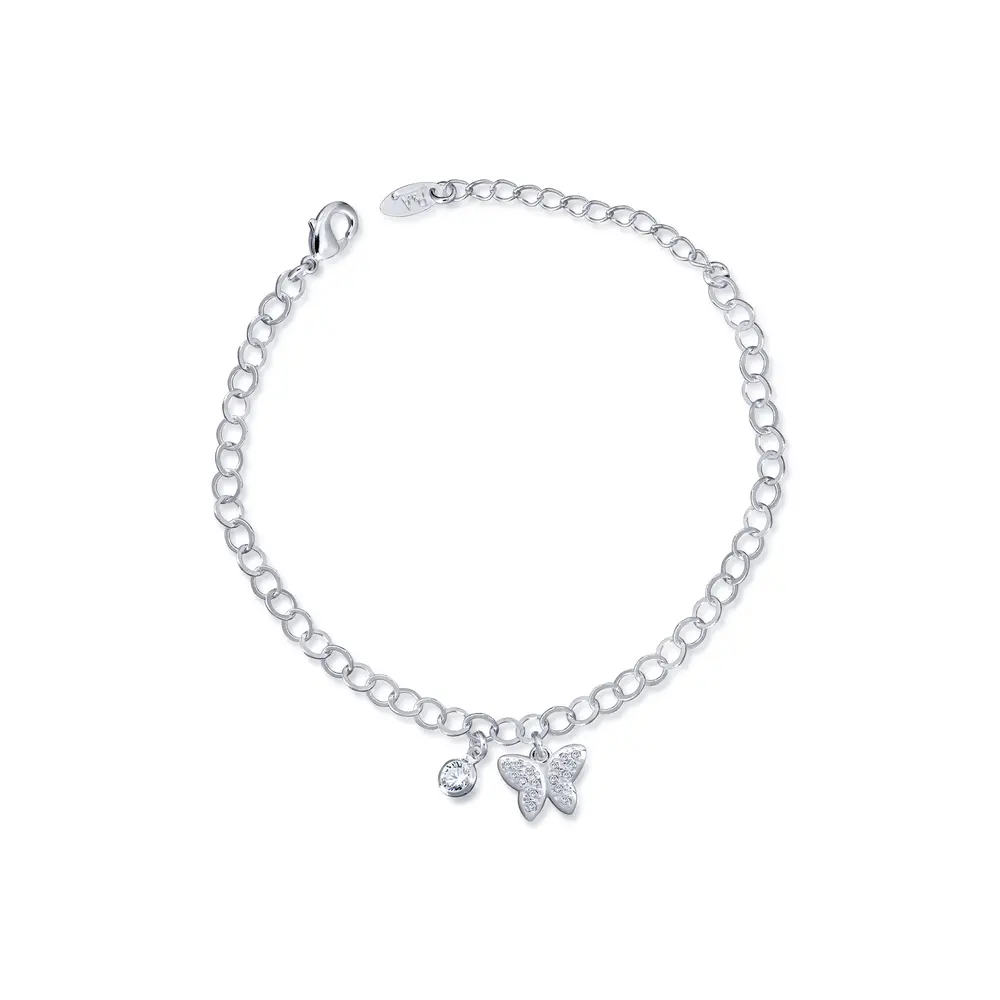 Pulseira Prata Leve Borboleta