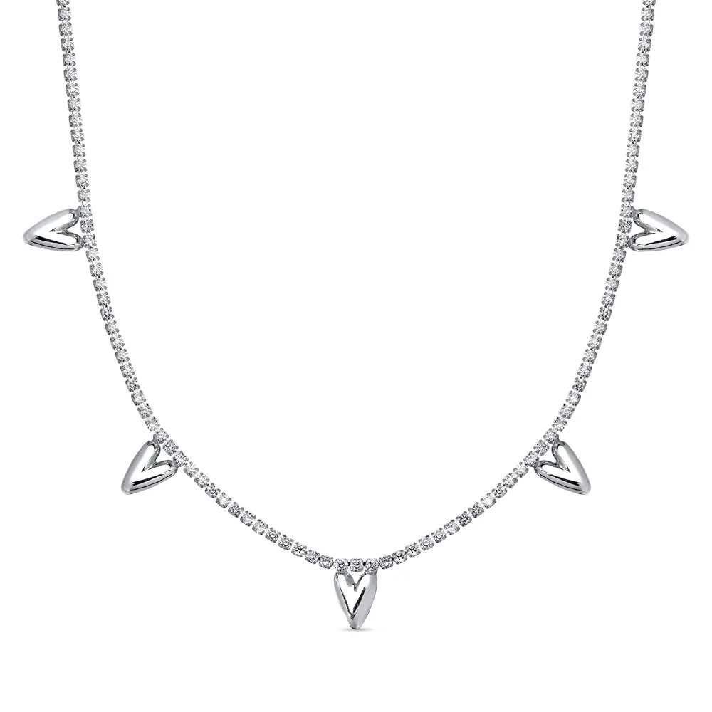 Colar Prata Leve Amour Coeurs