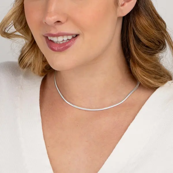 Corrente Prata Snake 40Cm