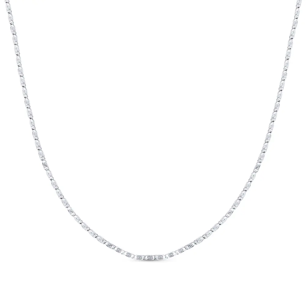 Gargantilha Prata Elos Latinha Pequena 45 Cm