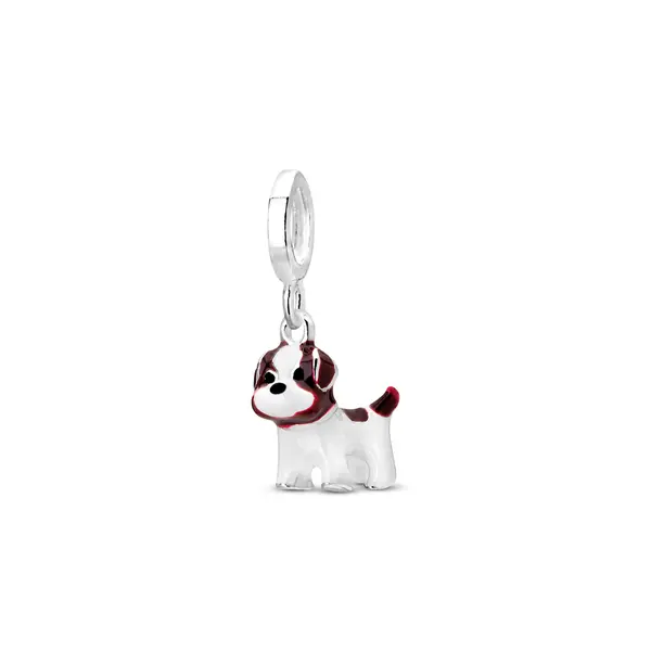 Berloque Prata Art Collection Cachorro Shih Tzu Resinado