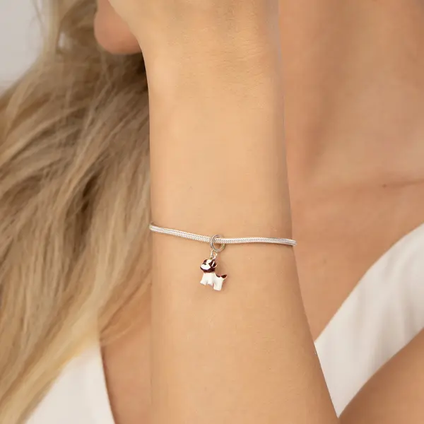 Berloque Prata Art Collection Cachorro Shih Tzu Resinado