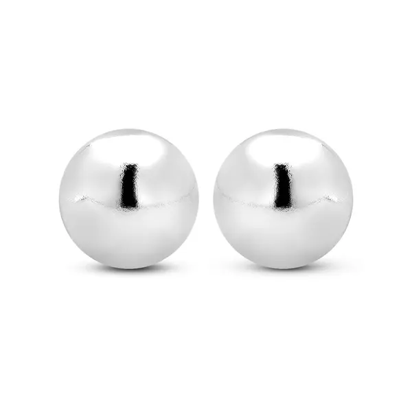 Brinco Prata Baby Infantil Bolinha Grande