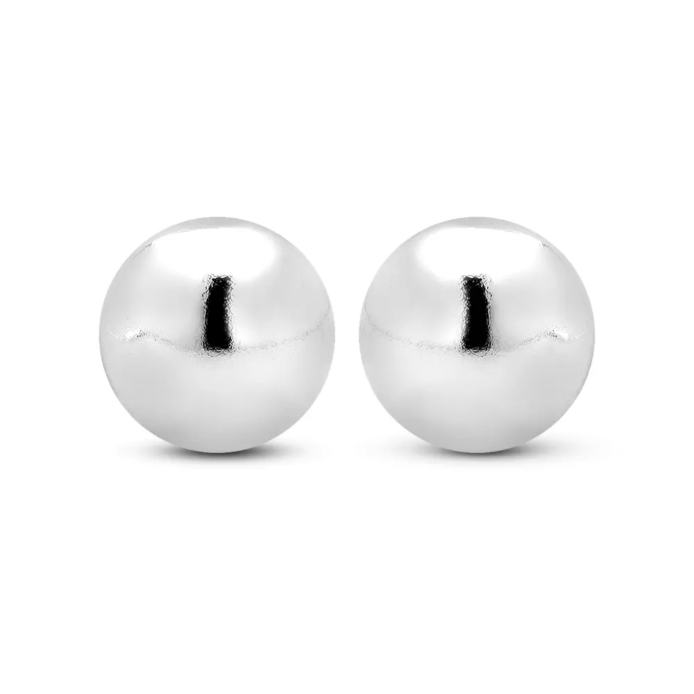 Brinco Prata Baby Infantil Bolinha Grande