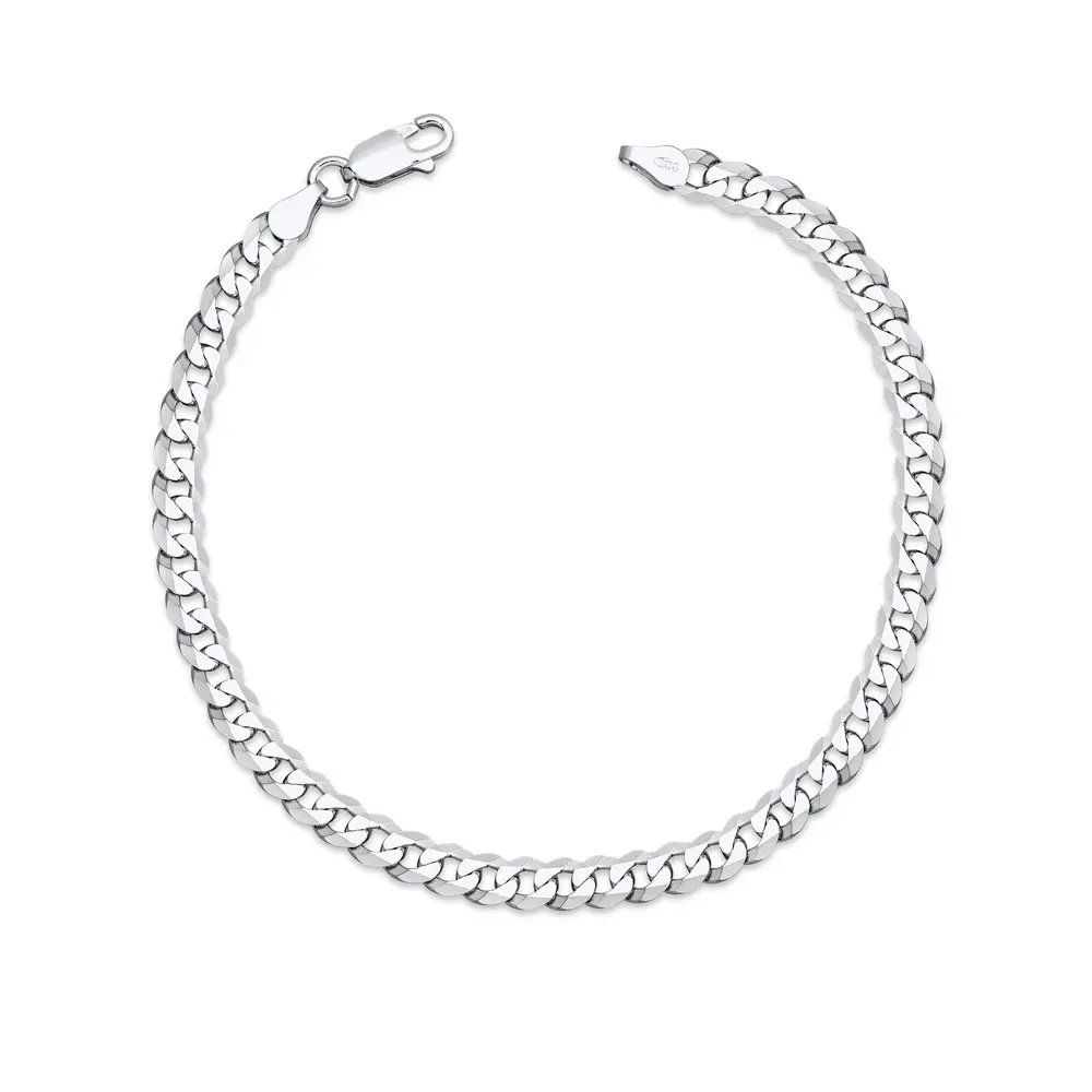 Pulseira Prata Masculina Grumet 21cm 4mm