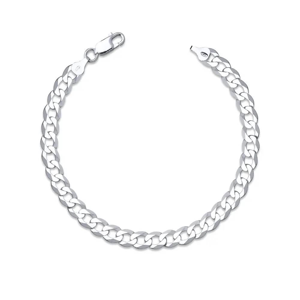 Pulseira Prata Masculina Grumet 21cm 6mm