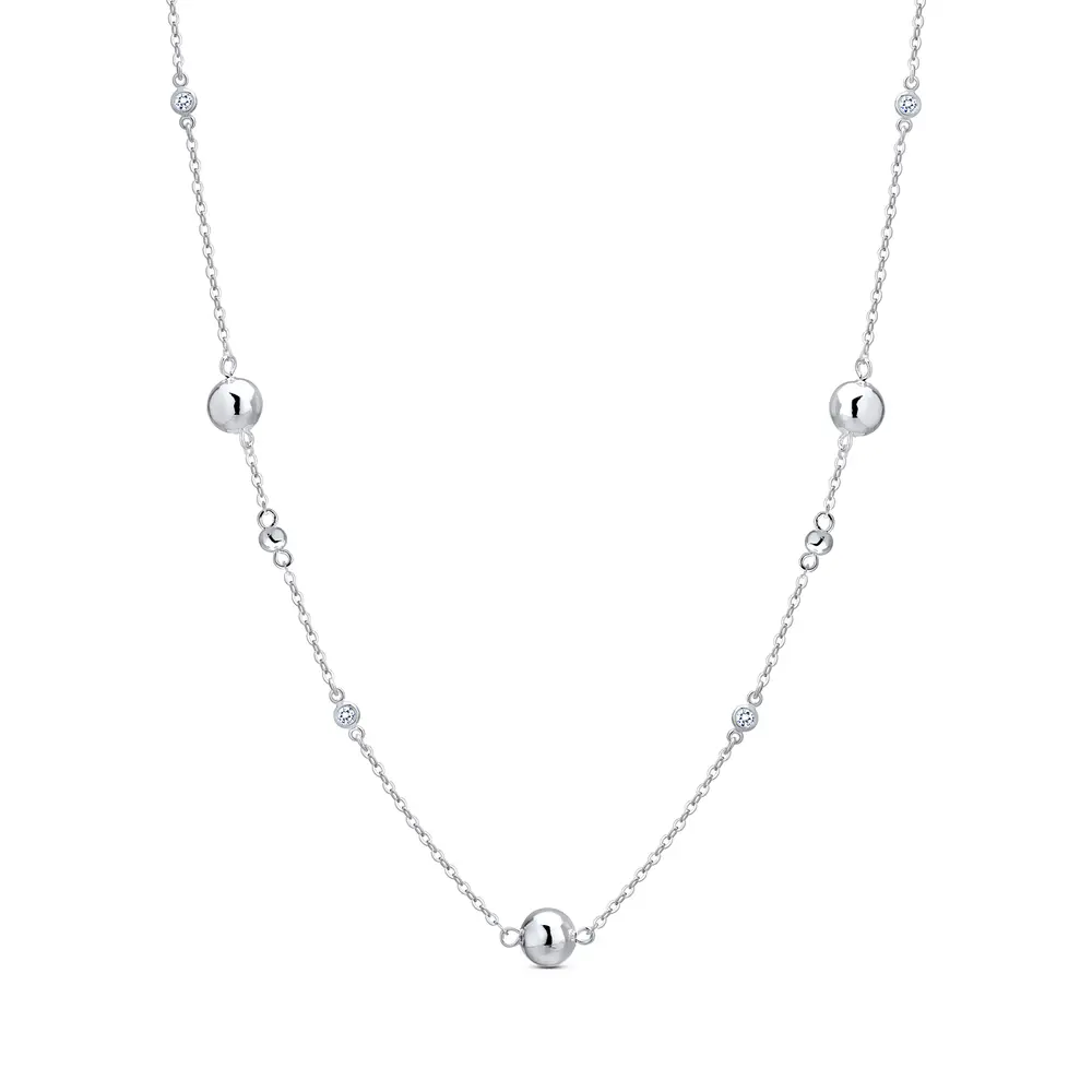 Colar Longo Prata Leve Freedom Balls M