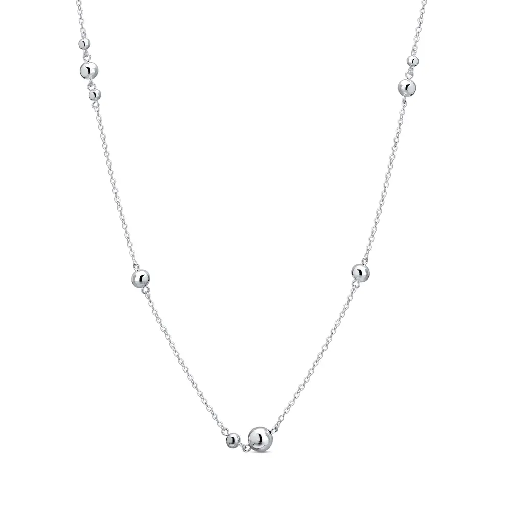 Colar Longo Prata Leve Freedom Balls P