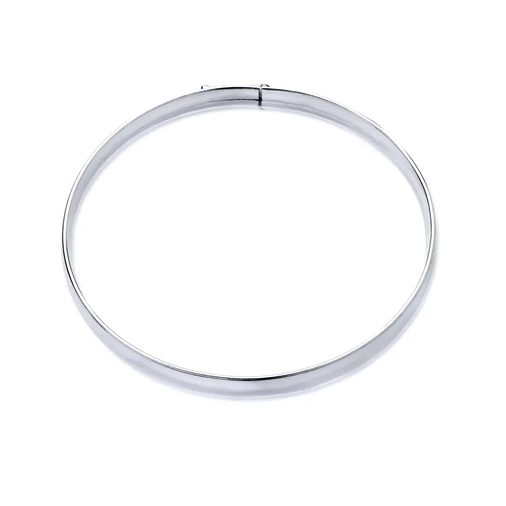 Bracelete De Prata Liso Grosso