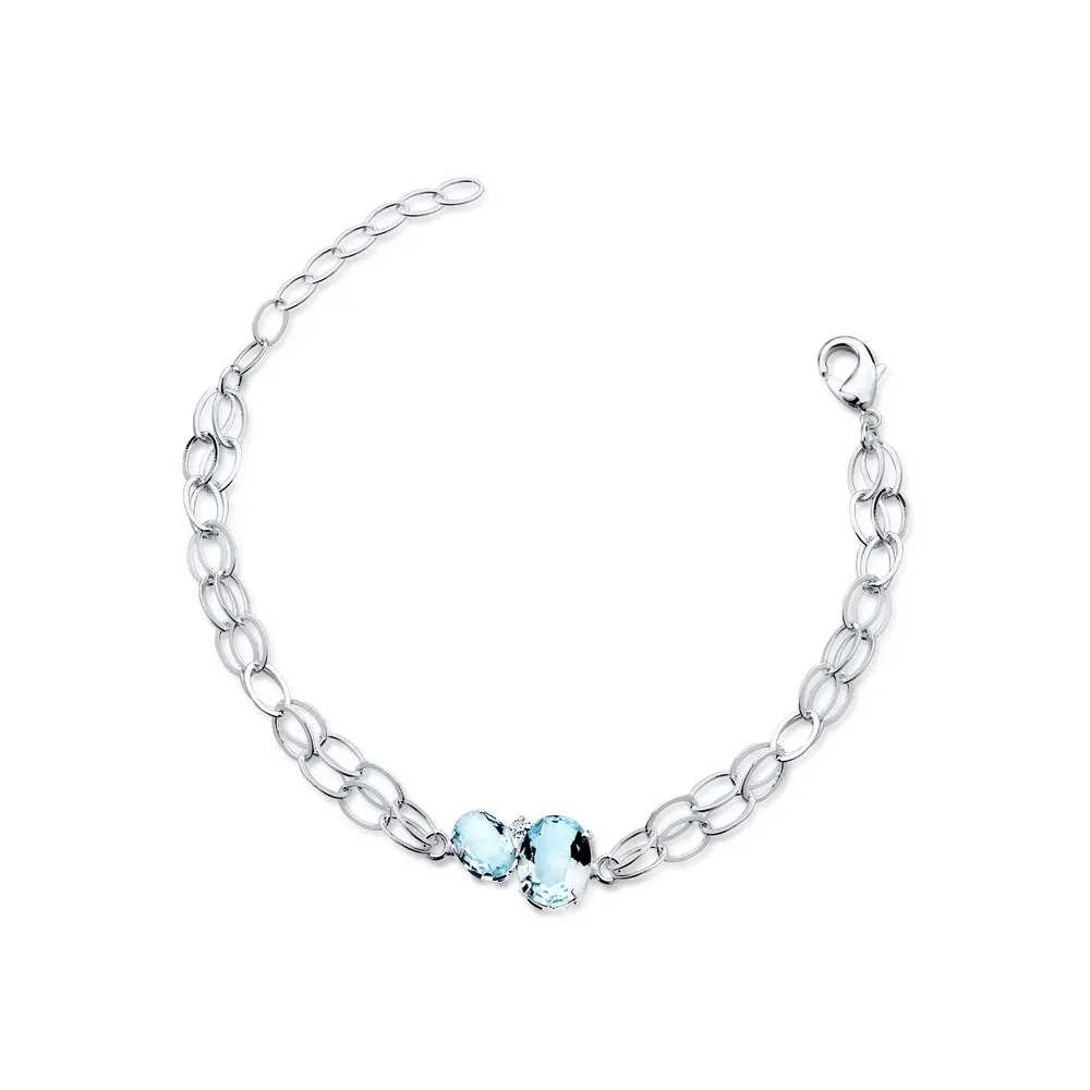 Pulseira Prata Leve Cheers Azul