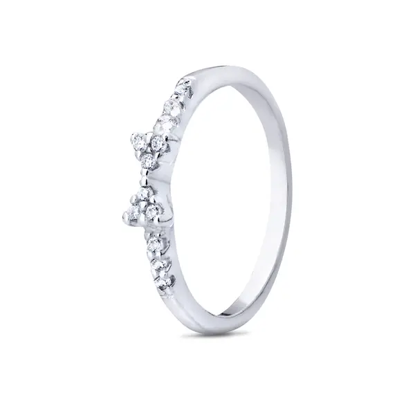 Anel Prata  Lacinho Com Zircônias