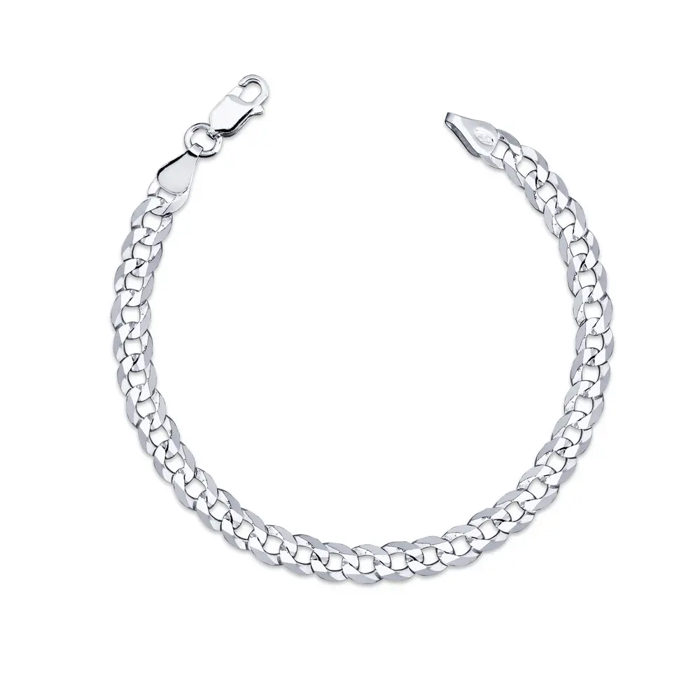 Pulseira Prata Masculina Grumet 20cm 6mm