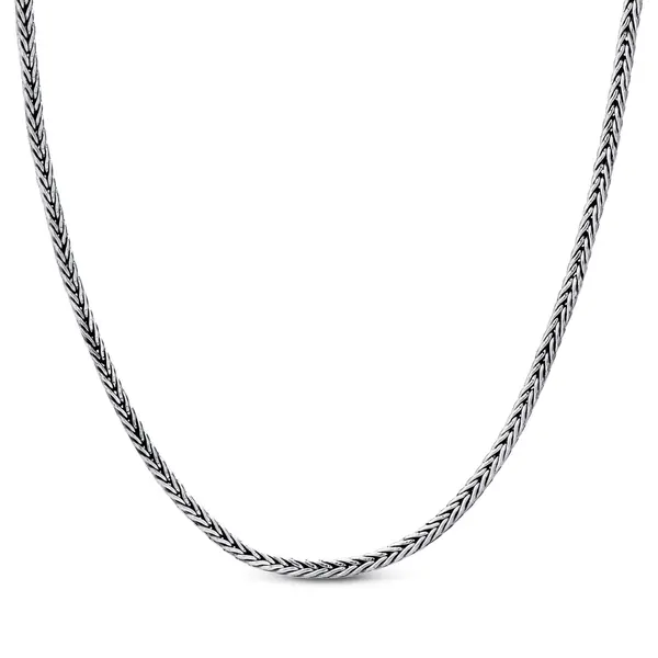 Corrente Prata Bali Masculina Trançada 55cm 2,5mm