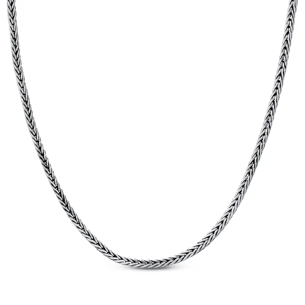 Corrente Prata Bali Masculina Trançada 55cm 2,5mm