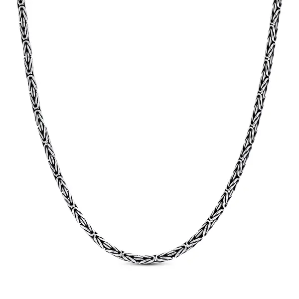 Corrente Prata Bali Masculina Ponto Peruano 60cm 2mm