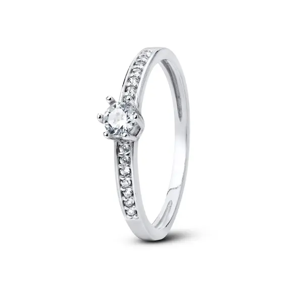 Anel  Prata Com Zircônias