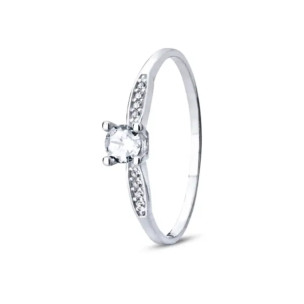 Anel  Prata Com Zircônias