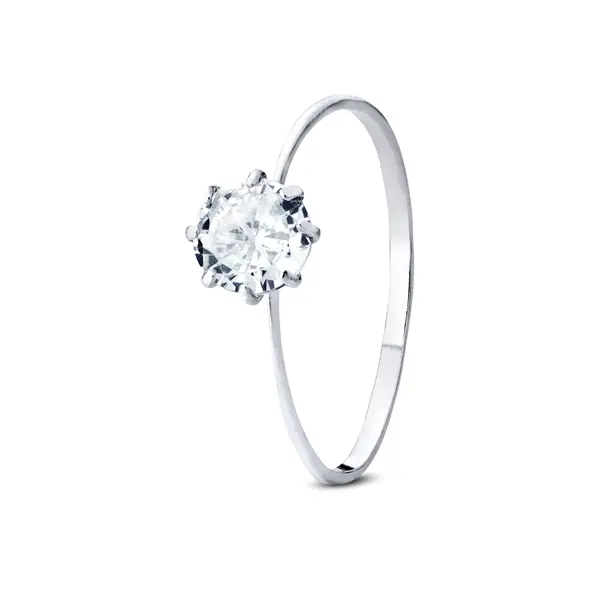 Anel  Prata Solitario