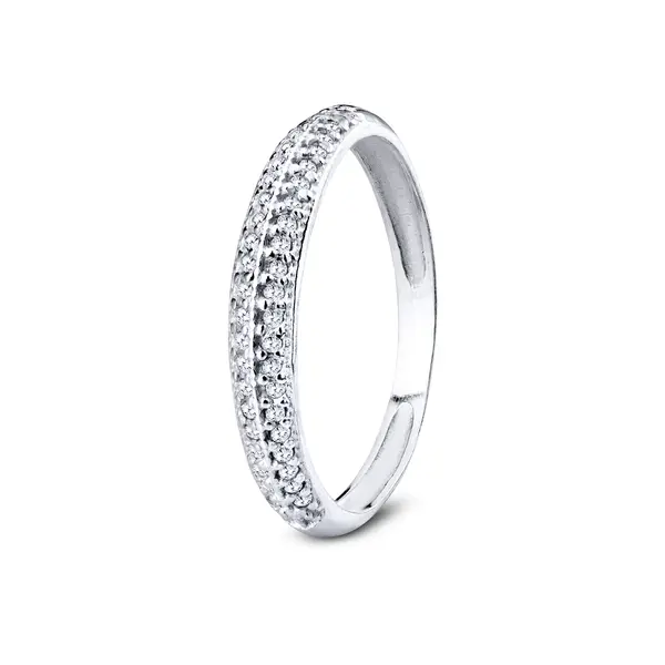 Anel  Prata Meia Aliança