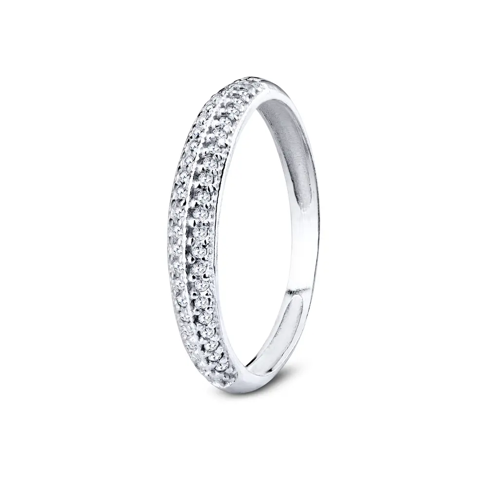 Anel  Prata Meia Aliança