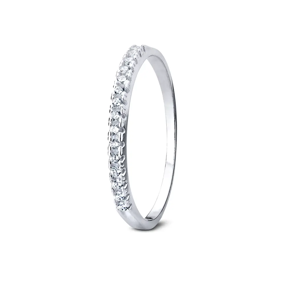 Anel  Prata Meia  Aliança