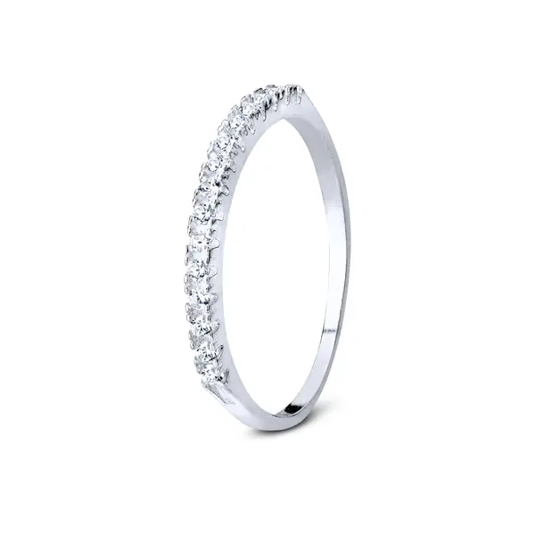 Anel  Prata Meia Aliança