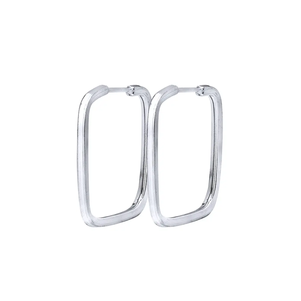 Brinco Prata Argola Quadrado