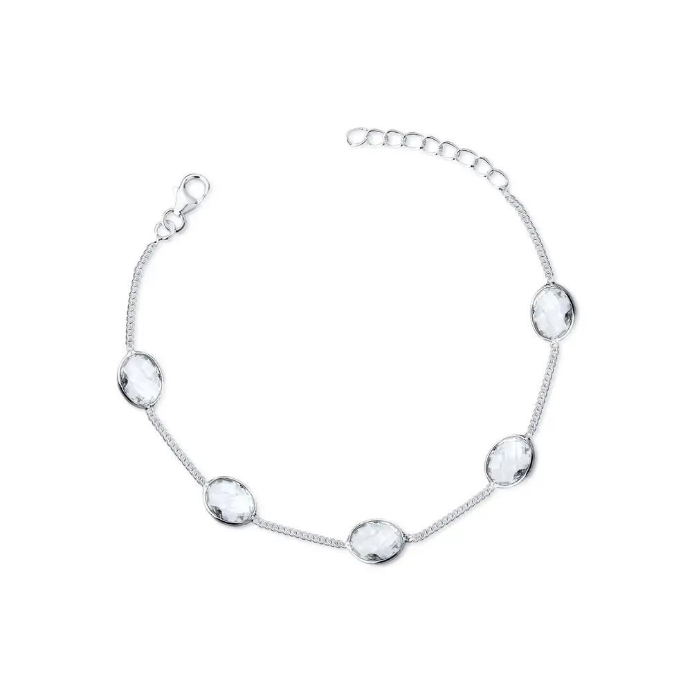 Pulseira  Prata  Cristal