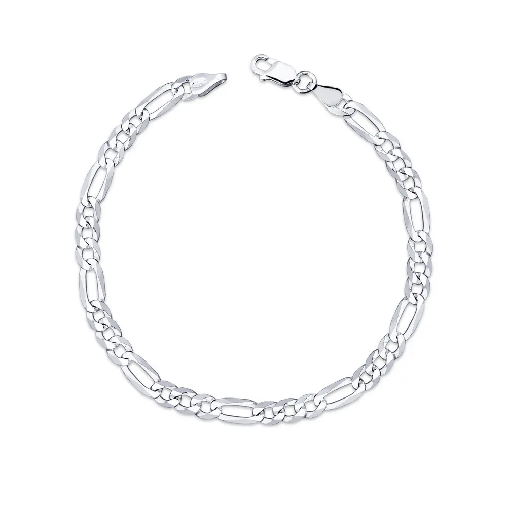 Pulseira Prata Masculina Figaro 20cm 5mm