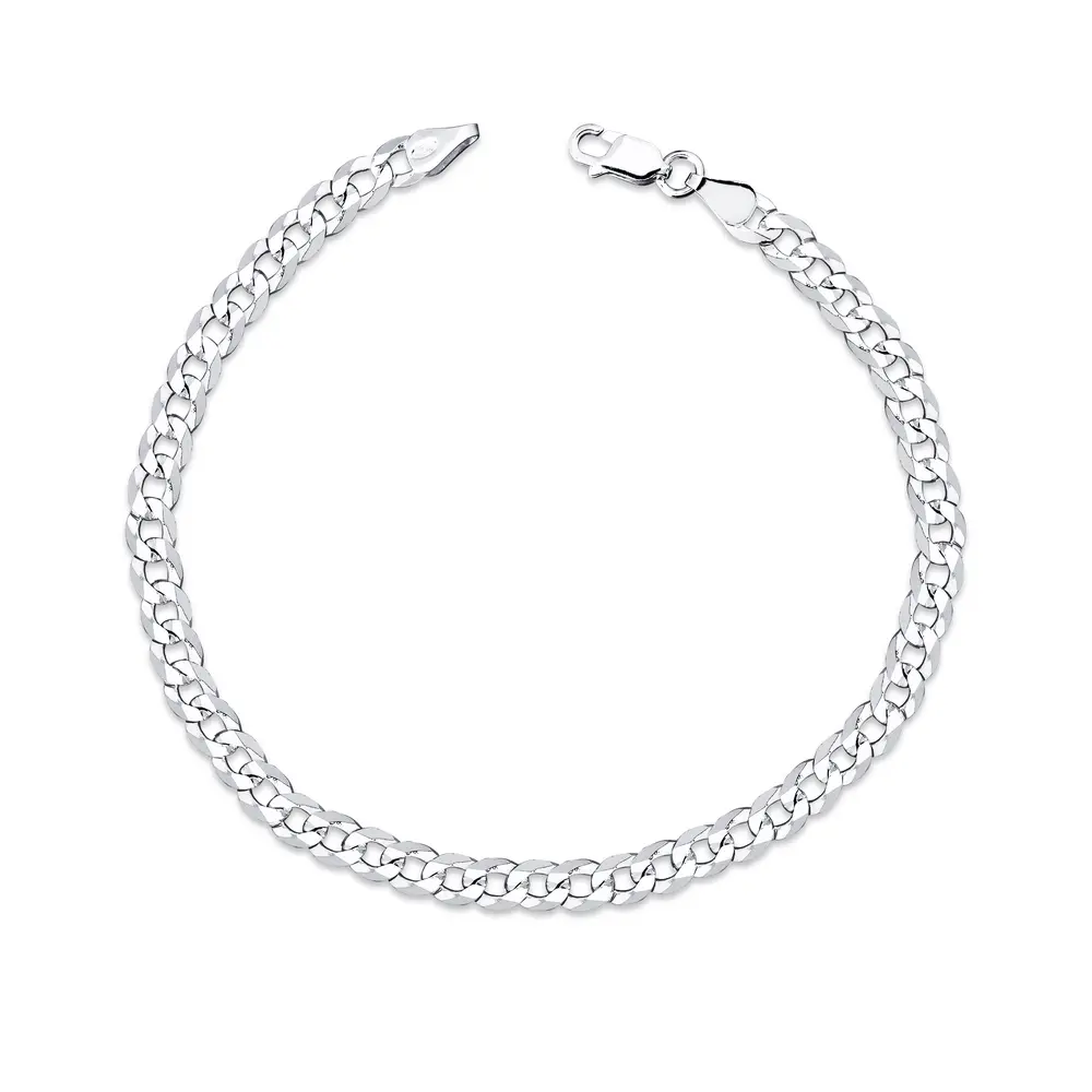 Pulseira Prata Masculina Grumet 20cm 4mm