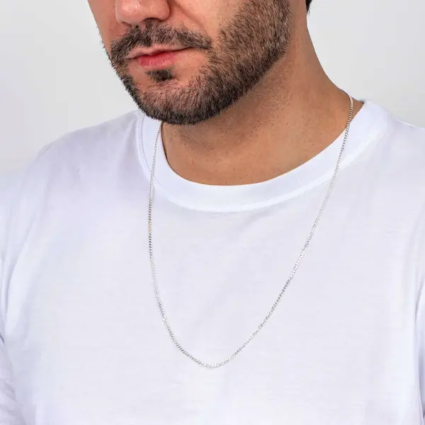 Corrente Prata Masculina Grumet 60cm 3mm