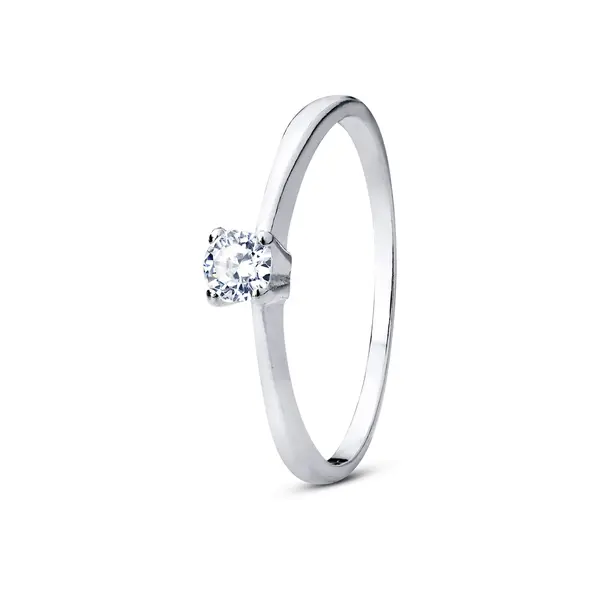 Anel Prata Solitário