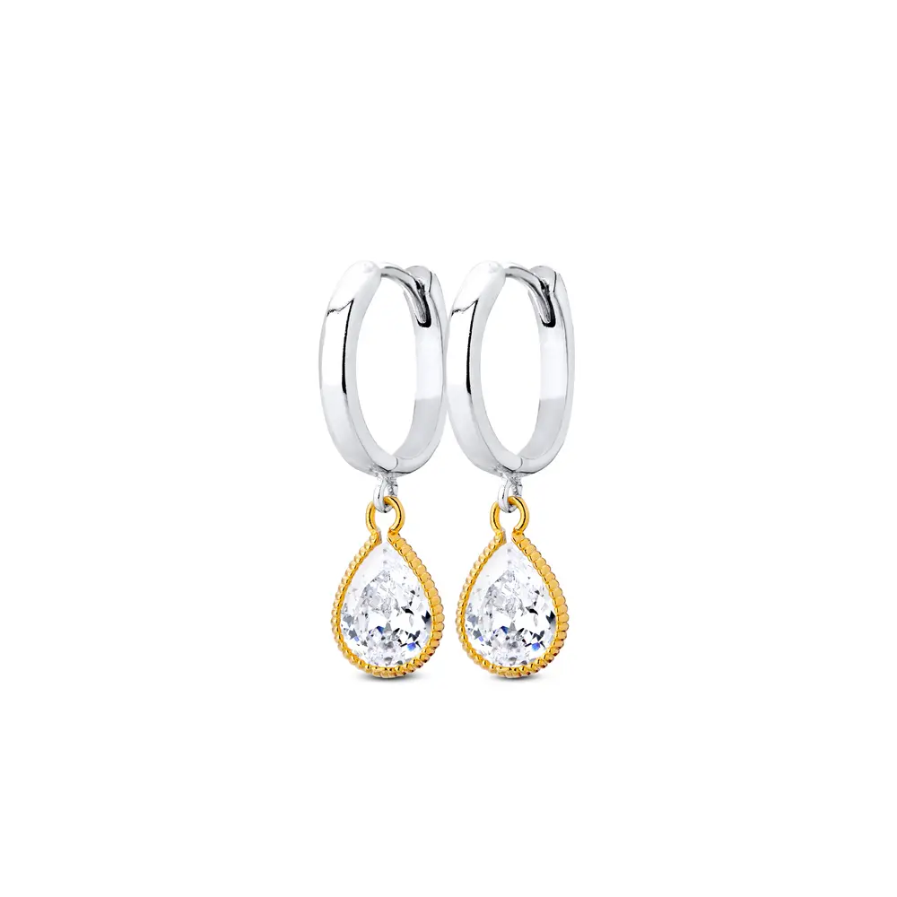 Brinco Click Prata Leve Gold Sun Duplo