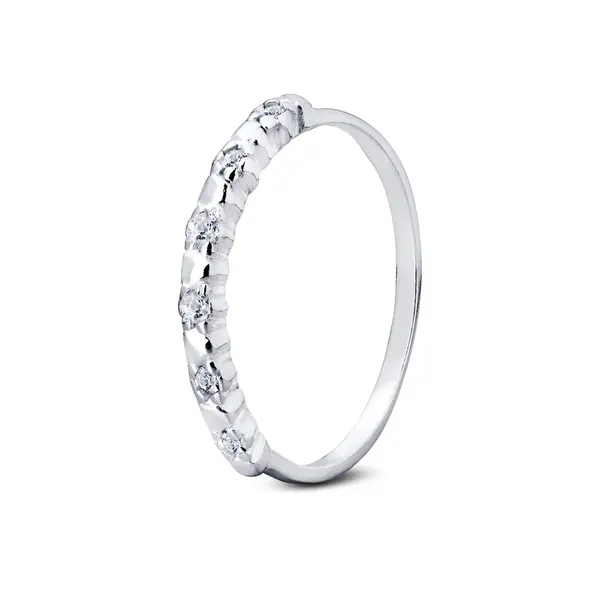 Anel Prata Meia Aliança