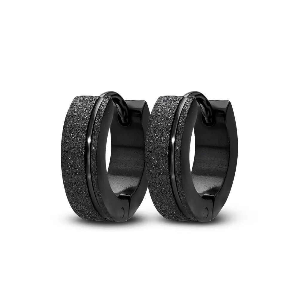 Brinco  Aço Argolinha Carbonada
