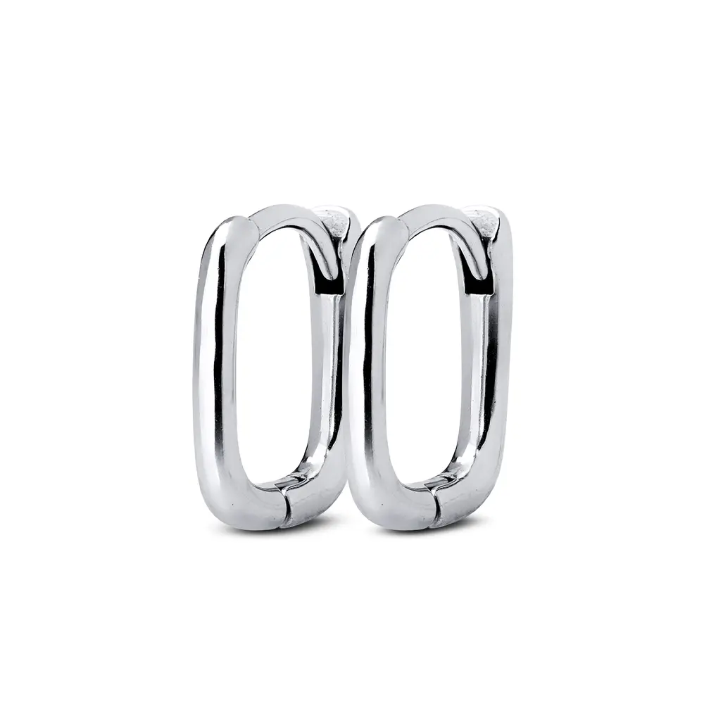 Brinco  Aço Argolinha Quadrada