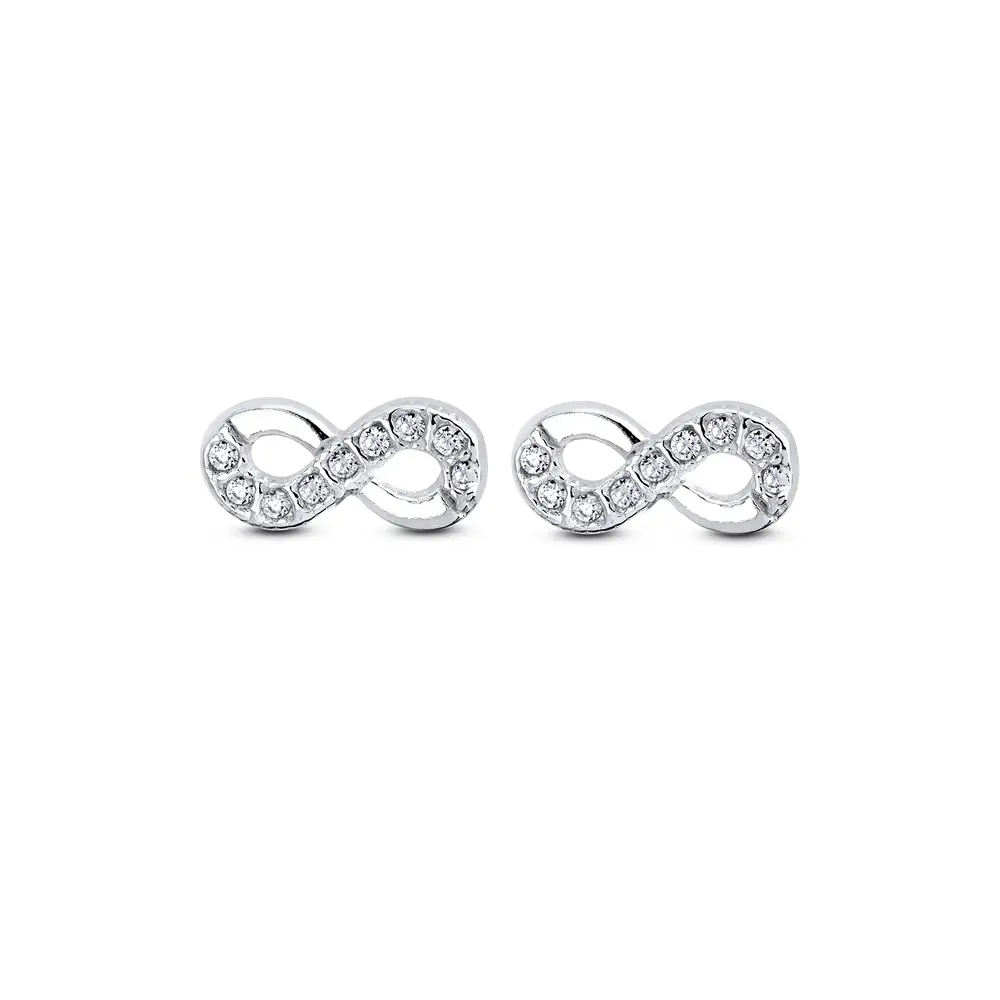 Brinco Prata  Com Zircônia Infinito
