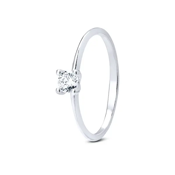 Anel Prata Solitário